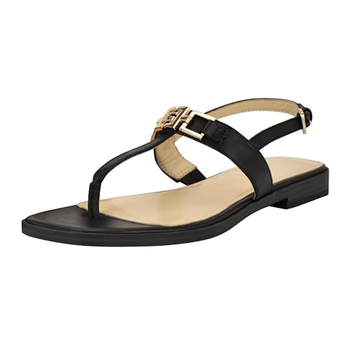 GUESS Damen Reality Flache Sandale, Black Leather 001, 36 EU von GUESS