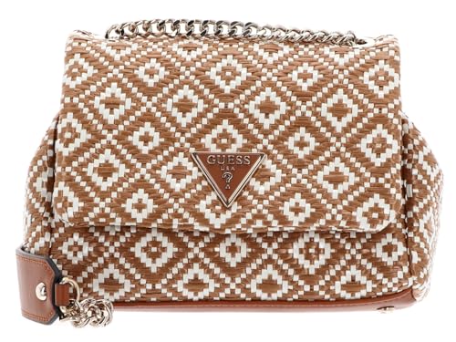 GUESS Damen Rianee Umwandelbare, wandelbare Umhängetasche, Crossbody-Klappe, Cognac von GUESS