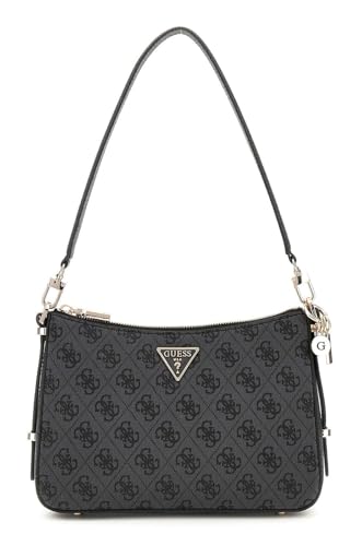 GUESS Eco Erica Top Zip Shoulder Bag Coal Logo von GUESS