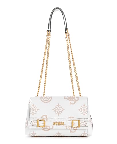 GUESS Damen Sestri Convertible Flap Umhängetasche, Crossbody-Klappe, Weißes Logo von GUESS