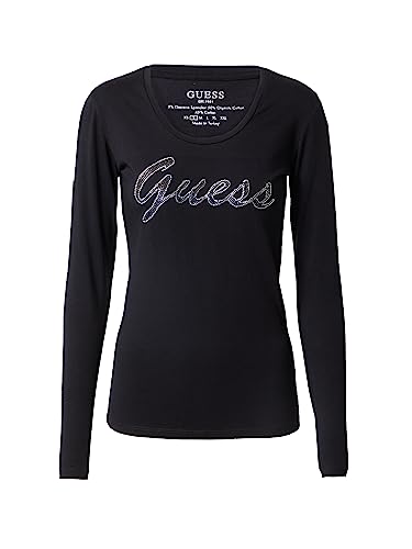 GUESS Damen Shirt schwarz/Silber/blau L von GUESS