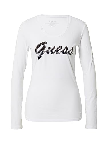 GUESS Damen Shirt weiß/schwarz/blau/Khaki L von GUESS