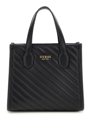 GUESS Damen Silvana 2 Fächern Mini-Tragetasche, Umhängetasche, Schwarz von GUESS