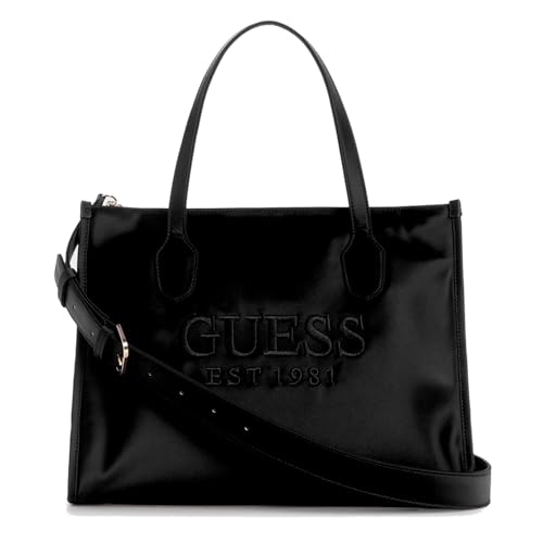 GUESS Damen Silvana Zwei Fächern Tragetasche, Umhängetasche, Schwarz von GUESS