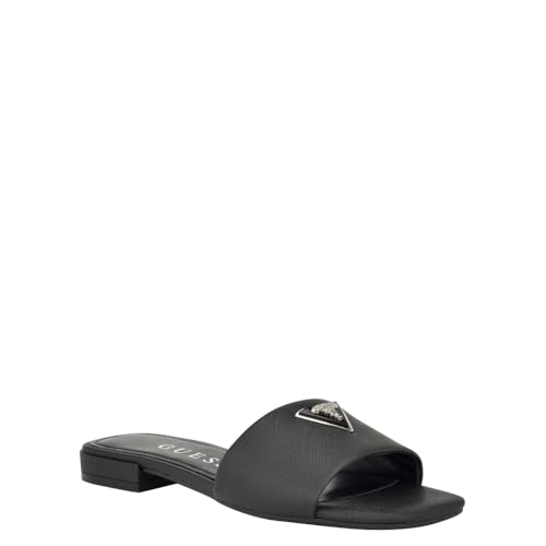 GUESS Damen Gezähmt Flache Sandale, Schwarz, 37 EU von GUESS