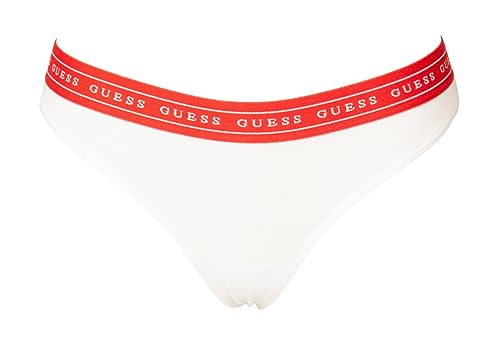 Guess Damen-Tanga-Slip, Hose, Stretch-Baumwolle, elastisch, mit Logo Versehen, Artikel O96E00JR02Q, A009 Optic White, XS von Guess