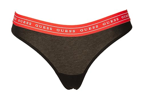 Guess Damen-Tanga-Slip, Hose, Stretch-Baumwolle, elastisch, mit Logo Versehen, Artikel O96E00JR02Q, A996 Noir/Jet Black, XS von Guess