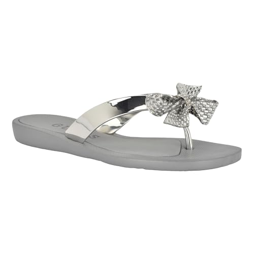 GUESS Damen Tata Flipflop, Silber 040, 37.5 EU von GUESS