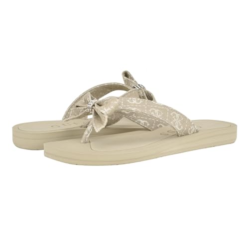 GUESS Damen Tuta Flipflop, Taupe Logo, 38.5 EU von GUESS