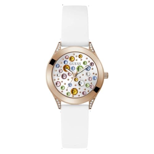 GUESS Damen Analog Quarz Uhr mit Silikon Armband GW0678L4 von GUESS