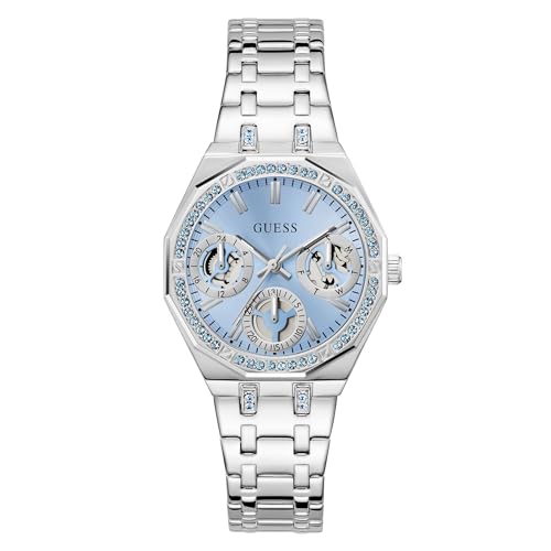 GUESS Damen Uhr Armbanduhr Quinn GW1009L1 Edelstahl Silber von GUESS