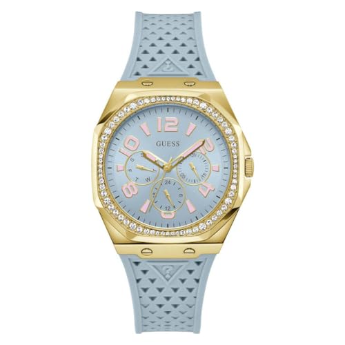 GUESS Damen Analog Quarz Uhr mit Silikon Armband GW0694L1 von GUESS