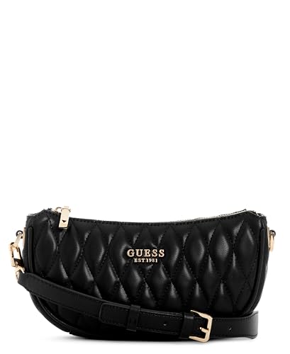 GUESS Damen Valla Mini Top Zip Shoulder Bag Schultertasche, schwarz von GUESS