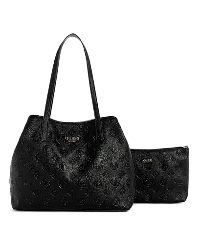 GUESS Damen Vikky Ii 2-in-1 Tote Tragetasche, Schultertasche, Schwarzes Logo von GUESS