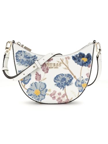 GUESS Damen Zaria Top Zip Shoulder Bag Mini-Umhängetasche, Blumenmuster von GUESS