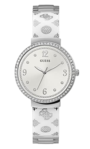 GUESS Damen analog Quarz Uhr mit Plastik Armband GW0252L1 von GUESS