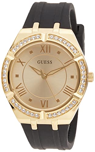 GUESS Damen analog Quarz Uhr mit Silikon Armband GW0034L1 von GUESS