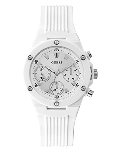 GUESS Damen analog Quarz Uhr mit Silikon Armband GW0255L1 von GUESS