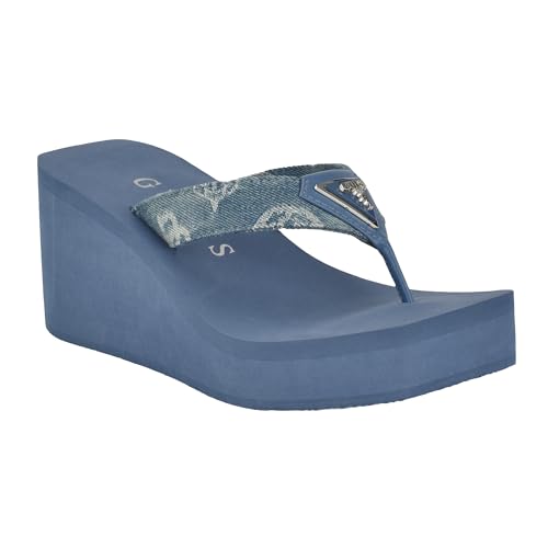 GUESS Demmey Damen-Sandalen, Denim Blue 400, 39.5 EU von GUESS