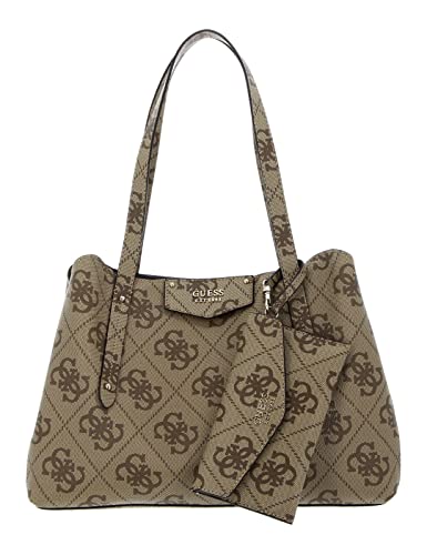 GUESS Eco Brenton Girlfriend Satchel Latte Logo von GUESS