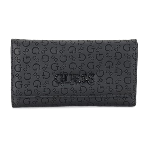 GUESS Factory Bowie Debossed Logo Slim Clutch Wallet, Schwarz, Einheitsgröße, Dreifach gefaltete Brieftasche von GUESS