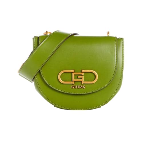 GUESS Damen Fleet Sattel Crossbody, Mini-Umhängetasche, flaschengrün von GUESS