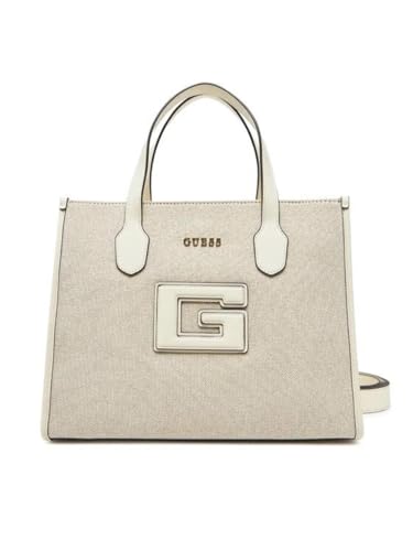 GUESS G Status Compartment Tote Natural/Cream White von GUESS