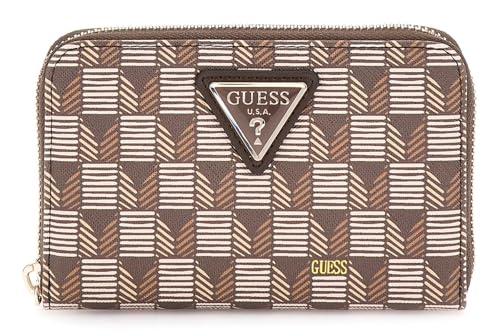 GUESS G Wave SLG Medium Zip Around Wallet Brown Logo GUESS G Wave SLG Medium Zip Around Wallet Brown Logo von GUESS