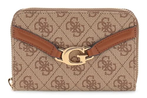 GUESS Geldbörse DEA SLG Zip Around Wallet Latte Logo Hellbraun von GUESS