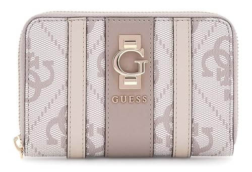GUESS Geldbörse Erenia Zip Around Wallet Dark Taupe Logo von GUESS