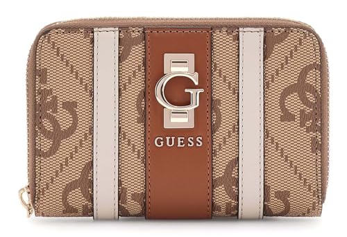 GUESS Geldbörse Erenia Zip Around Wallet Latte Logo braun von GUESS