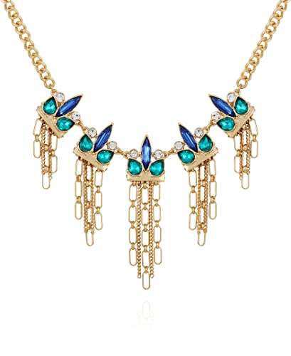 GUESS Goldfarbene Halskette mit Saphir-Kristallsteinen von GUESS