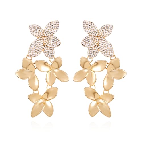 GUESS Goldfarbene Kristallstein-Blumenohrringe von GUESS