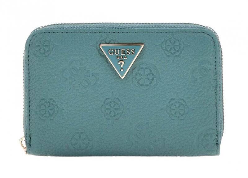 GUESS - Guess Cresidia SLG Medium Zip Around Damenbörse mit RV teal Grün von GUESS