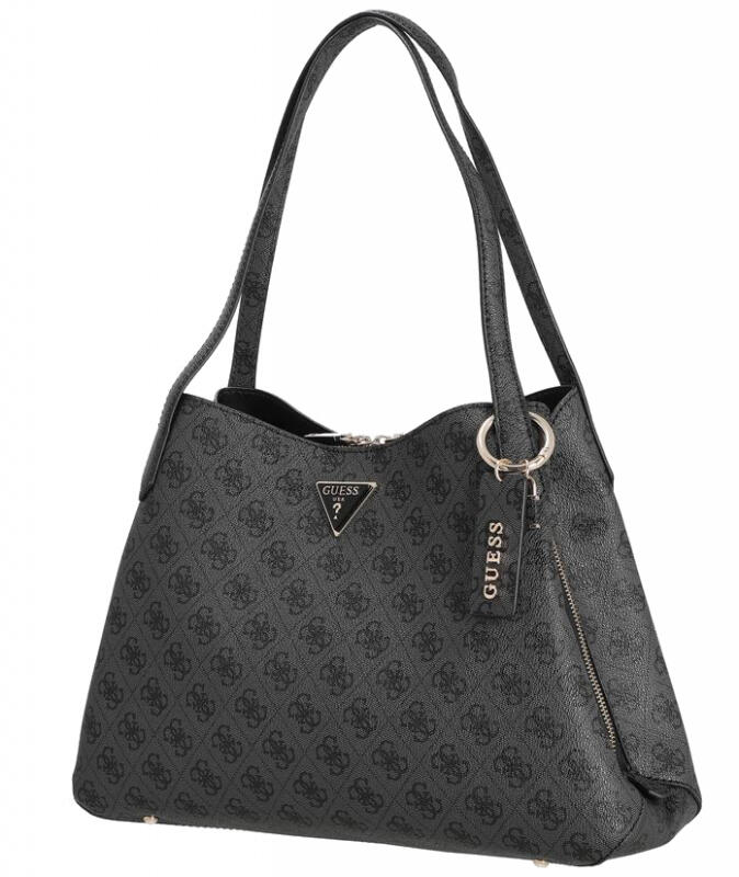 GUESS - Guess Sora Girlfriend Carryall Damentasche Mittelfach RV coal logo Grau von GUESS