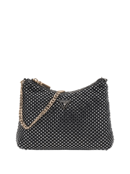 GUESS - Guess Zalina Top Zip Mini Schultertasche, Abendtasche, Anthrazit von GUESS