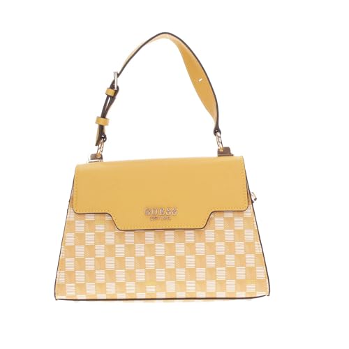 GUESS Hallie Top Handle Flap Yellow Logo von GUESS