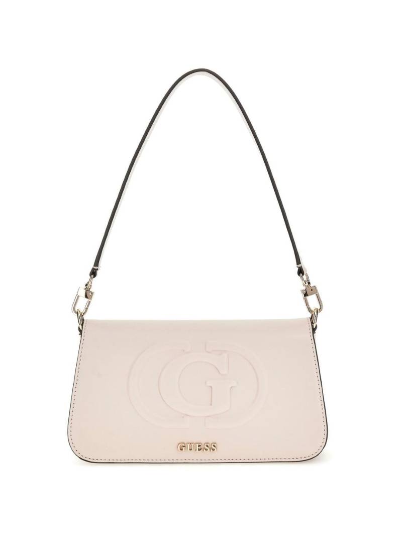 GUESS - Handtasche Eco Mietta Flap Shoulder Bag Stone Grau von GUESS
