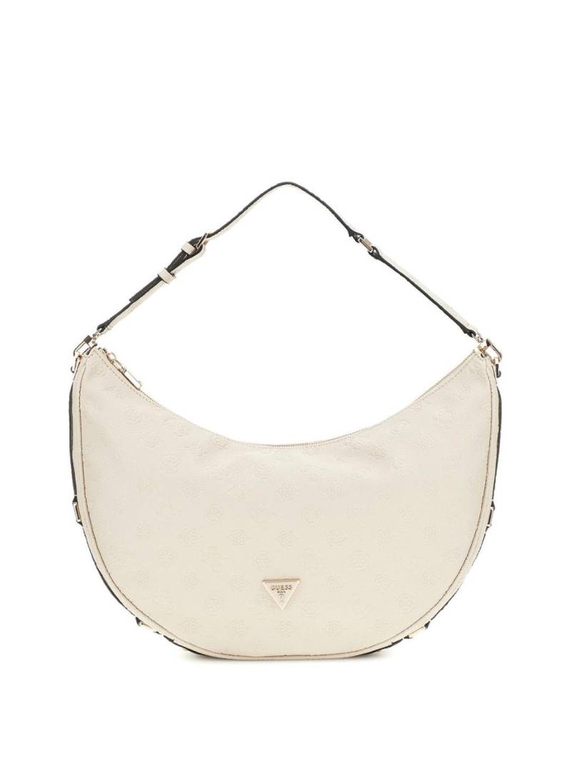 GUESS - Handtasche Mit Reißversc Cresidia Large Hobo Bone Offwhite von GUESS