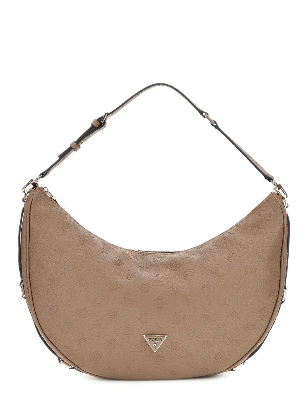 GUESS - Handtasche Mit Reißversc Cresidia Large Hobo Dark Taupe Taupe von GUESS