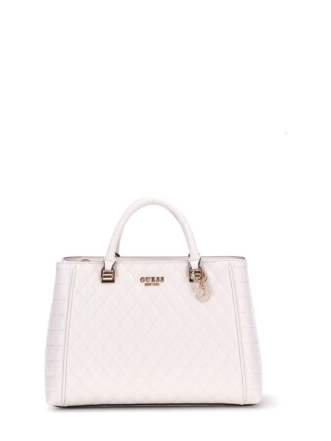 GUESS - Handtasche Mit Reißversc Yarmilla Luxury Satchel White Weiß von GUESS