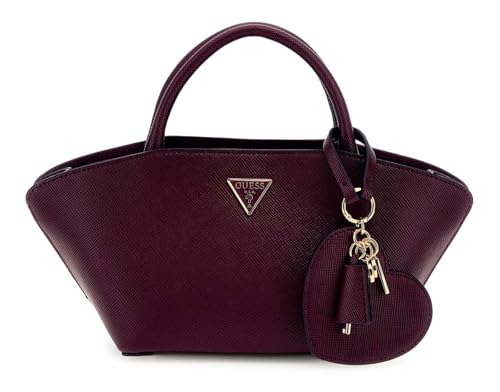 GUESS Handtasche Umhängetasche Bolena Mini Satchel Bag Wine beere von GUESS