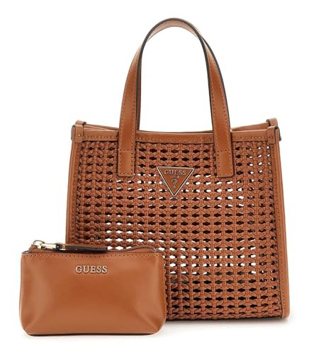 GUESS Handtasche Umhängetasche Brigitta Mini 2 in 1 Tote Cognac braun von GUESS