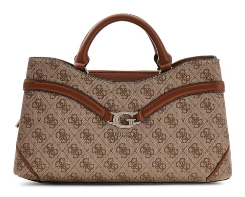 GUESS Handtasche Umhängetasche Dea Girlfriend Satchel Latte Logo hellbraun von GUESS