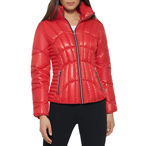 GUESS Herbst, Puffer, Steppjacken für Damen, Rot/Ausflug, einfarbig (Getaway Solids), M von GUESS