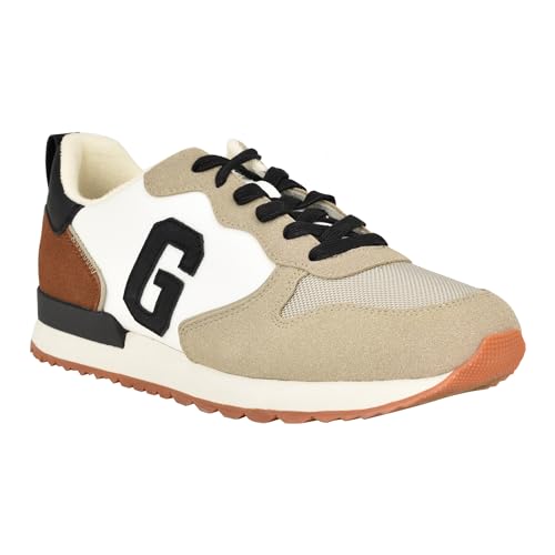 GUESS Herren Adax Sneaker, Taupe Multi 241, 43 EU von GUESS