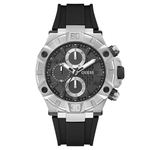 GUESS Herren Analog Quarz Uhr mit Silikon Armband GW0802G1 von GUESS
