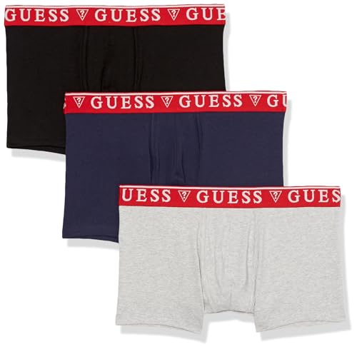 GUESS Herren Brian Hero Boxershorts, 3er-Pack, Grau Melange Mix, Medium von GUESS