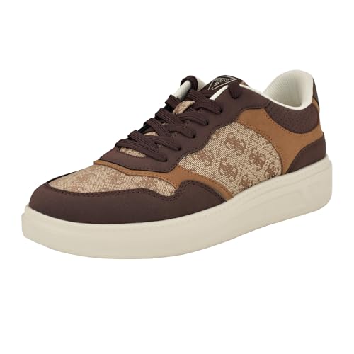 GUESS Herren Carmino Sneaker, Brown Logo Multi 210, 42 EU von GUESS
