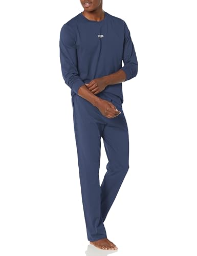 GUESS Herren Derrick Pj Long Pyjama-Set, Seidenblau, Large von GUESS